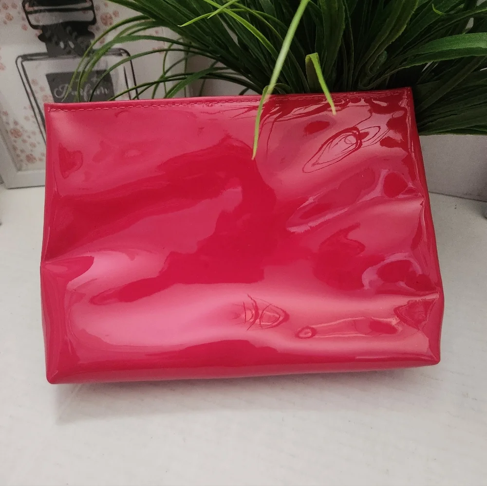 Yves Saint Laurent Small Pink Patent Leather Cosmetic Pouch Makeup Bag